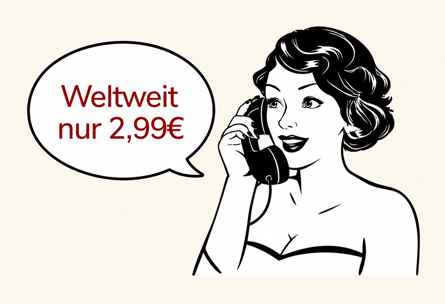 Weltweiter Prepaid-Sofortzugang im Retro-Stil